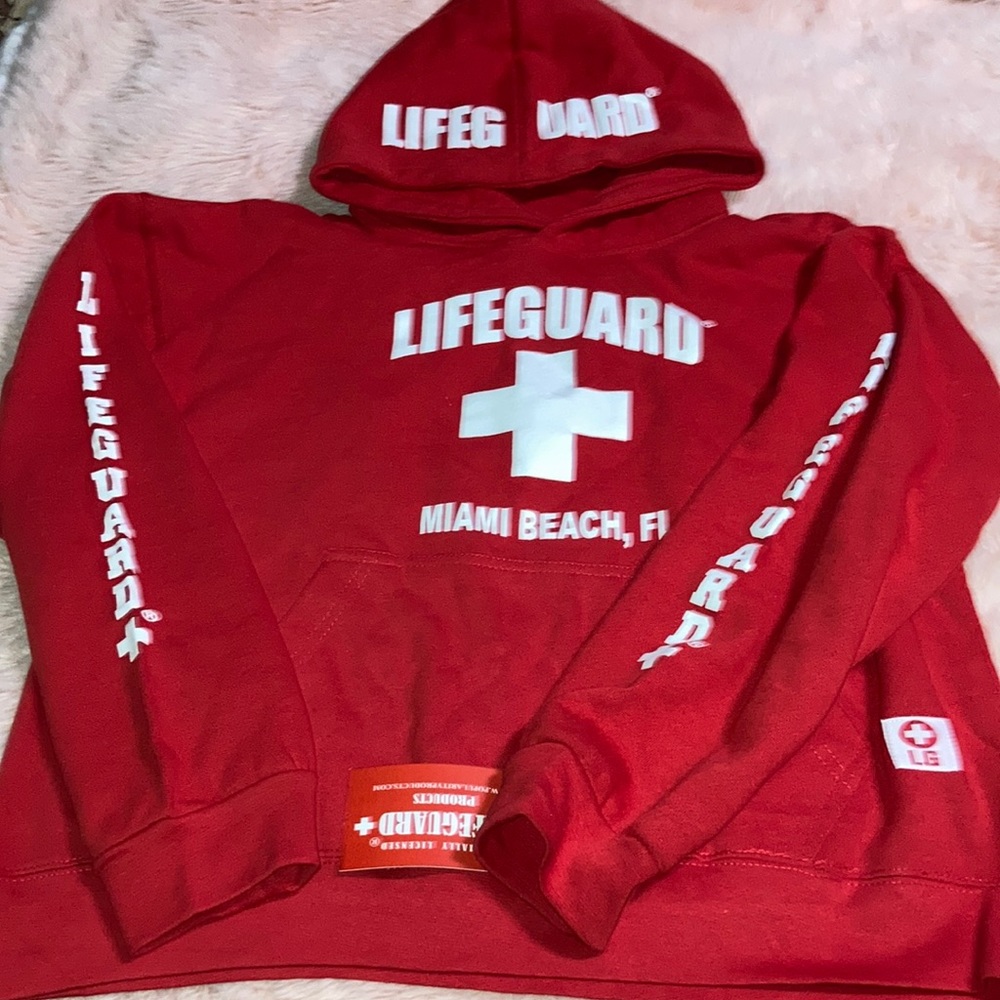 NWT Miami Beach, FL LIFEGUARD Hoodie Sweatshirt ~ Kids L (14-16) ~